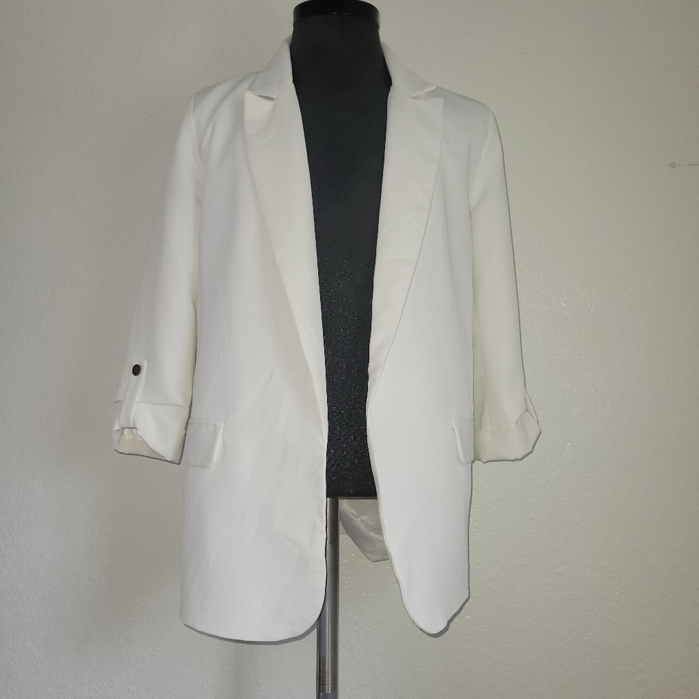 Entro Solid White Spring Women's Size Small 3/4 S… - image 2